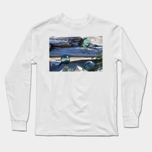 Japanese Glass Fishing Floats and Driftwood Long Sleeve T-Shirt